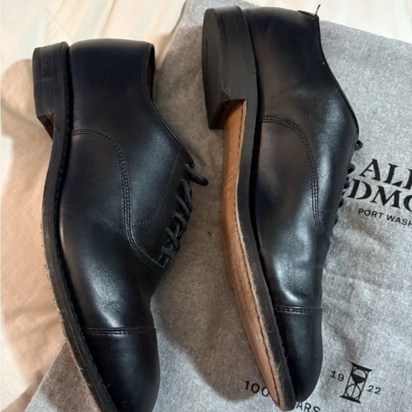 Allen Edmonds “Park Avenue” Black Calfskin Cap-Toe Balmoral Oxford Dress Shoes - Picture 3 of 5